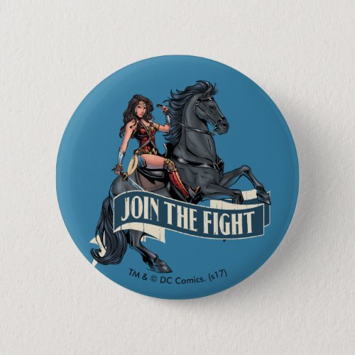 Wonder Woman on Horse Comic Art Pinback Button