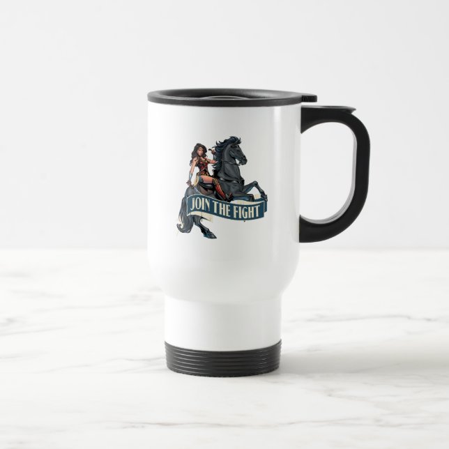 Wonder Woman on Horse Comic Art Travel Mug (Right)