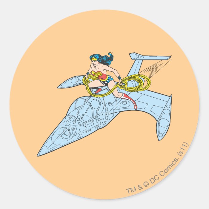 Wonder Woman on Spaceship Sticker