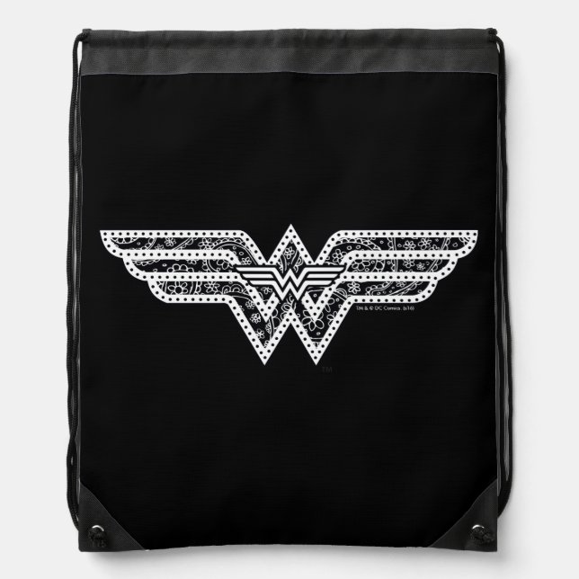 Wonder Woman Paisley Logo Drawstring Bag (Front)
