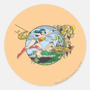 Wonder Woman Paradise Island Classic Round Sticker