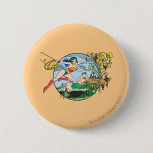 Wonder Woman Paradise Island Pinback Button
