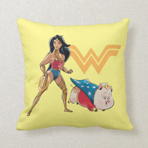 Wonder Woman & PB Throw Pillow