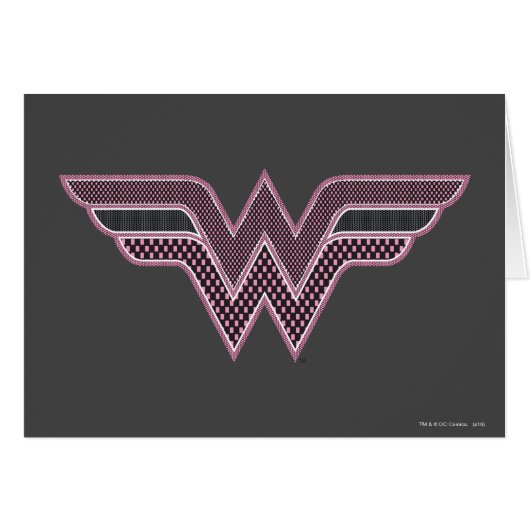Wonder Woman Pink and Black Checker Mesh Logo (Front Horizontal)