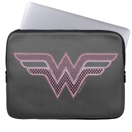 Wonder Woman Pink and Black Checker Mesh Logo Laptop Sleeve