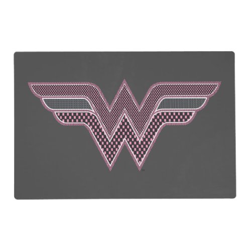 Wonder Woman Pink and Black Checker Mesh Logo Placemat