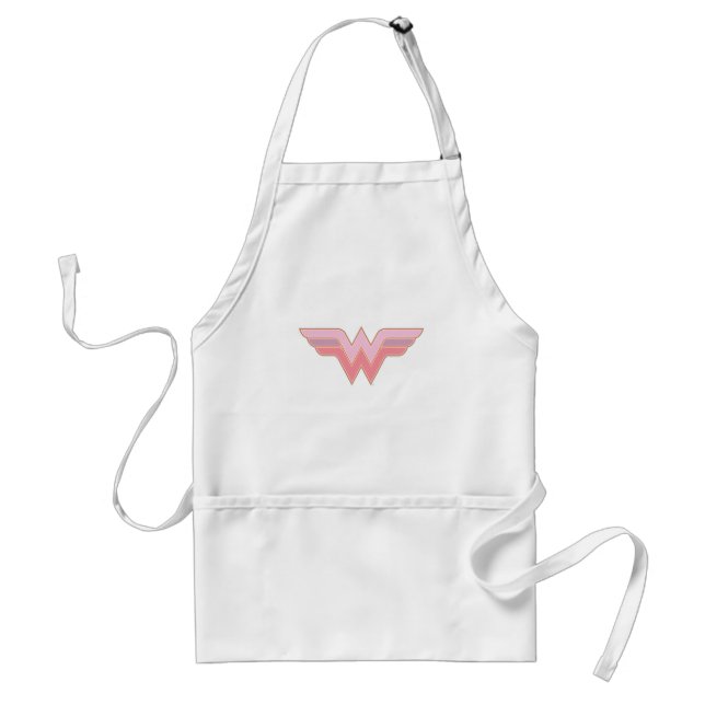 Wonder Woman Pink and Orange Mesh Logo Adult Apron (Front)