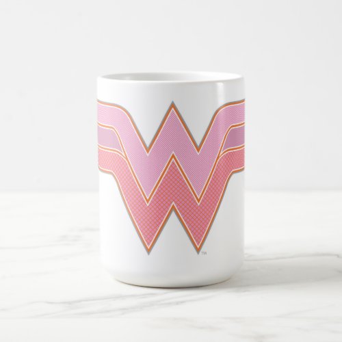 Wonder Woman Pink and Orange Mesh Logo Coffee Mug