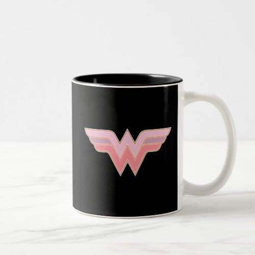Wonder Woman Pink and Orange Mesh Logo Two_Tone Coffee Mug