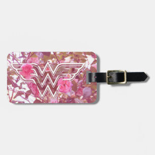 Wonder Woman Pink Camellia Flowers Logo Luggage Tag
