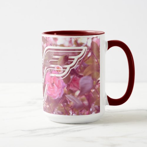 Wonder Woman Pink Camellia Flowers Logo Mug