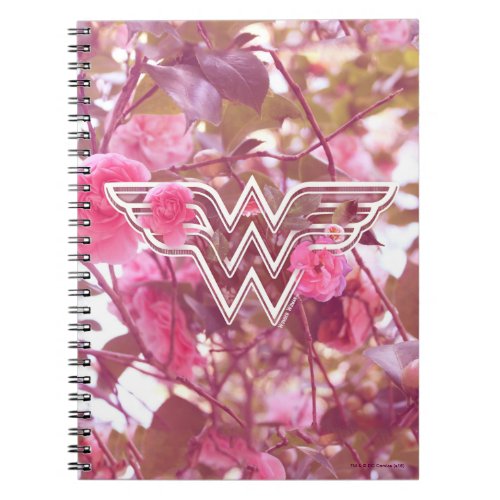 Wonder Woman Pink Camellia Flowers Logo Notebook