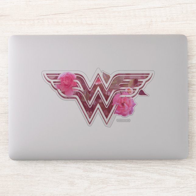 Wonder Woman Pink Camellia Flowers Logo Sticker (Computer)