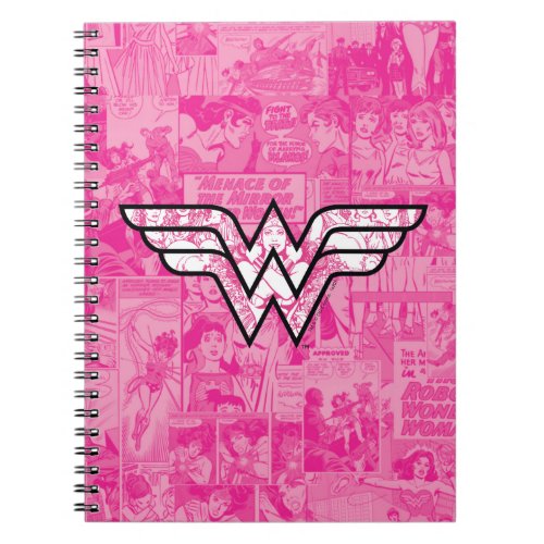 Wonder Woman Pink Comic Book Collage Logo
