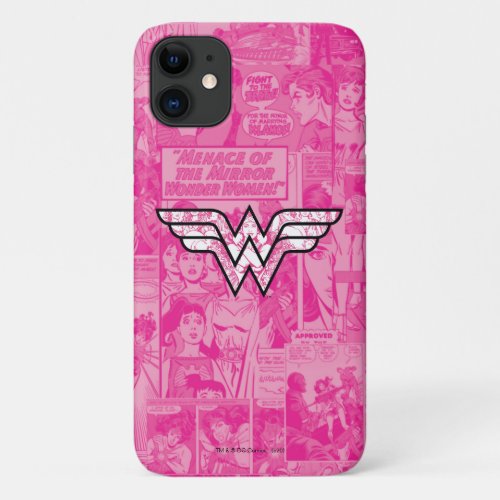 Wonder Woman Pink Comic Book Collage Logo iPhone 11 Case