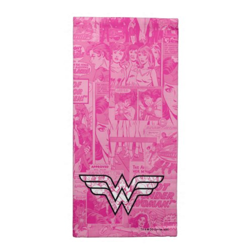 Wonder Woman Pink Comic Book Collage Logo Cloth Napkin