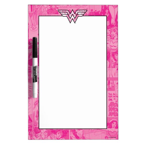 Wonder Woman Pink Comic Book Collage Logo Dry Erase Board