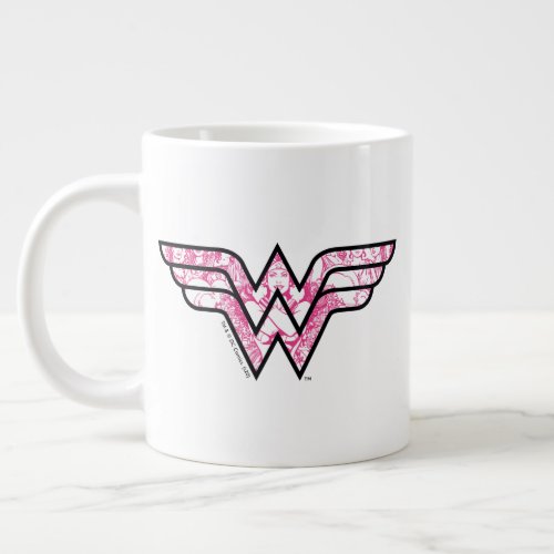 Wonder Woman Pink Comic Book Collage Logo Giant Coffee Mug