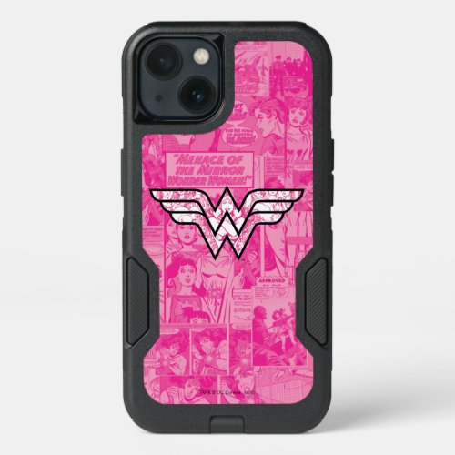Wonder Woman Pink Comic Book Collage Logo iPhone 13 Case