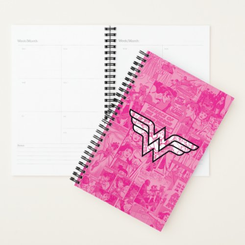 Wonder Woman Pink Comic Book Collage Logo Planner
