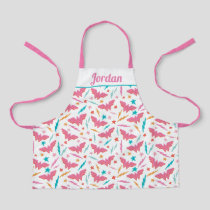 Wonder Woman Pink Logo and Lightning Pattern Apron