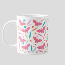 Wonder Woman Pink Logo and Lightning Pattern Giant Coffee Mug