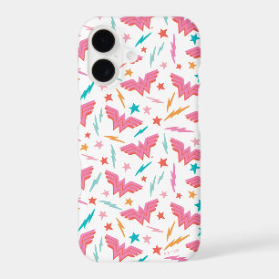 Wonder Woman Pink Logo and Lightning Pattern iPhone 17 Case