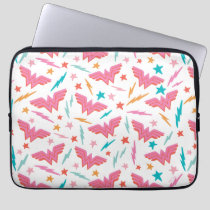 Wonder Woman Pink Logo and Lightning Pattern Laptop Sleeve