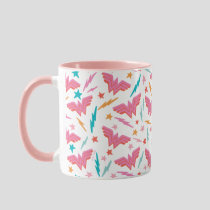 Wonder Woman Pink Logo and Lightning Pattern Mug