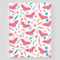 Wonder Woman Pink Logo and Lightning Pattern Notebook