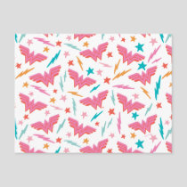 Wonder Woman Pink Logo and Lightning Pattern Postcard
