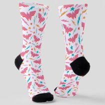 Wonder Woman Pink Logo and Lightning Pattern Socks