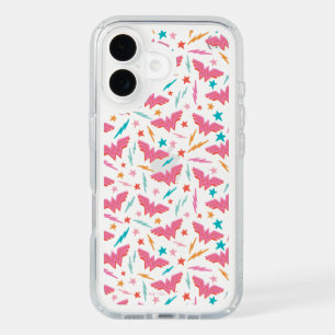 Wonder Woman Pink Logo and Lightning Pattern iPhone 16 Case