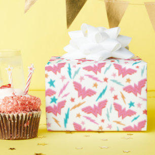 Wonder Woman Pink Logo and Lightning Pattern Wrapping Paper