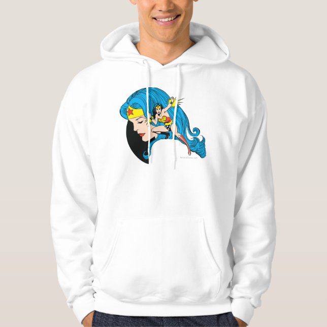 Wonder Woman Profile Background Hoodie (Front)