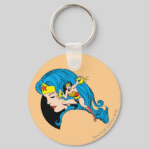 Wonder Woman Profile Background Keychain