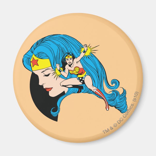 Wonder Woman Profile Background Magnet (Front)