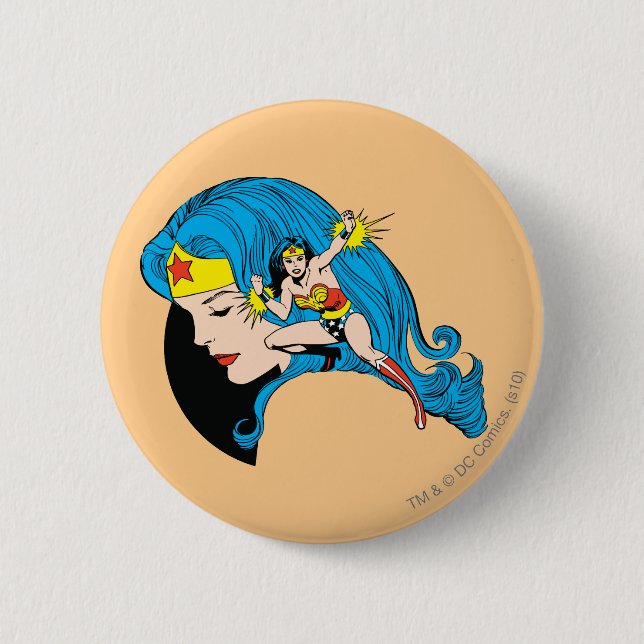 Wonder Woman Profile Background Pinback Button (Front)