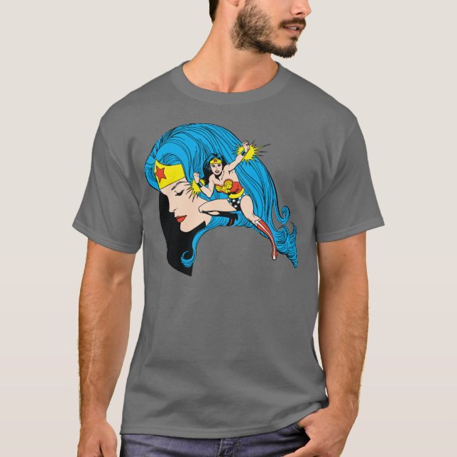 Wonder Woman Profile Background T-Shirt (Front)