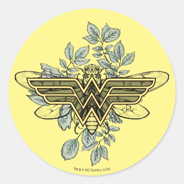 Wonder Woman Queen Bee Logo Classic Round Sticker (Front)