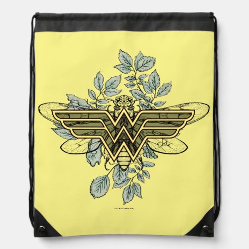 Wonder Woman Queen Bee Logo Drawstring Bag