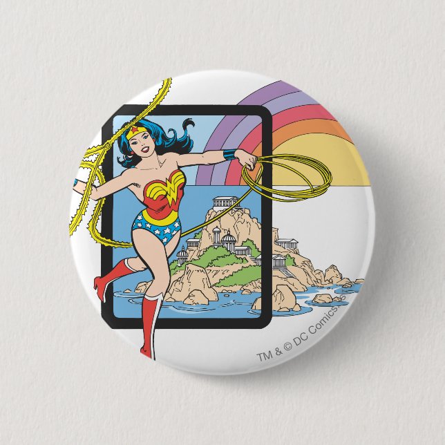Wonder Woman Rainbow Button (Front)