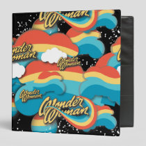 Wonder Woman Rainbow Clouds Pattern 3 Ring Binder