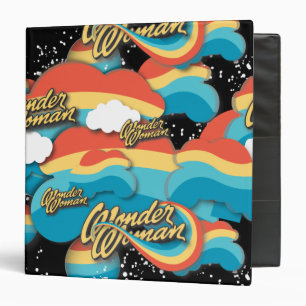 Wonder Woman Rainbow Clouds Pattern 3 Ring Binder