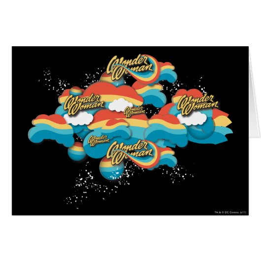 Wonder Woman Rainbow Clouds Pattern Cards (Front Horizontal)