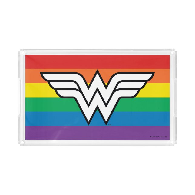 Wonder Woman Rainbow Logo Acrylic Tray (Front)
