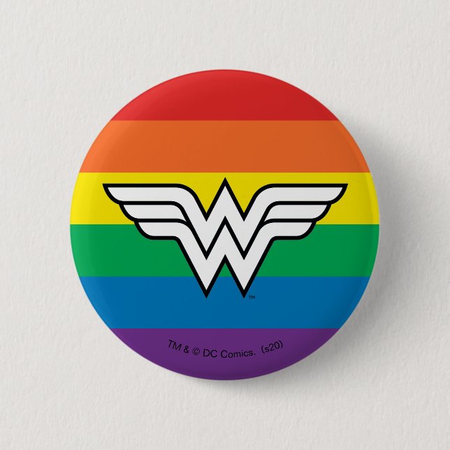 Wonder Woman Rainbow Logo Button (Front)