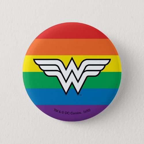 Wonder Woman Rainbow Logo Button