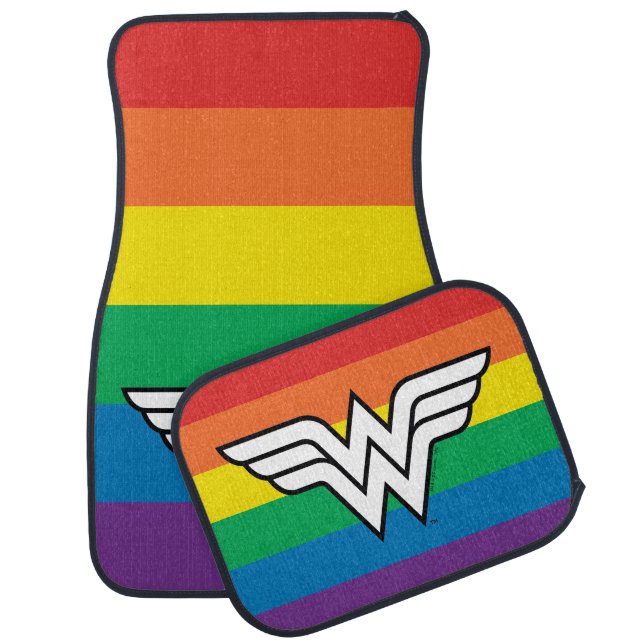 Wonder Woman Rainbow Logo Car Floor Mat (Set)