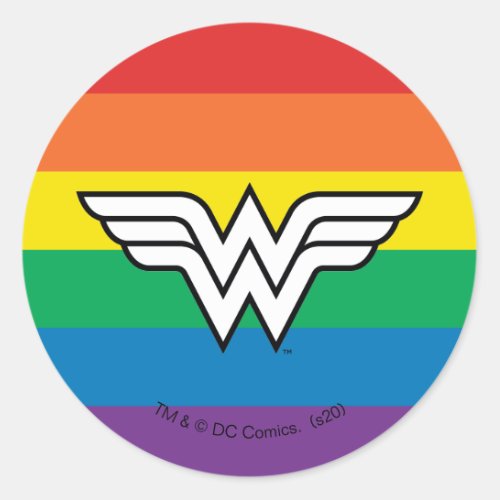 Wonder Woman Rainbow Logo Classic Round Sticker